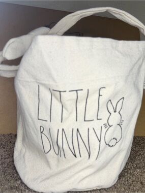 Rae Dunn Cream 'Little Bunny' Mini Tote Bag